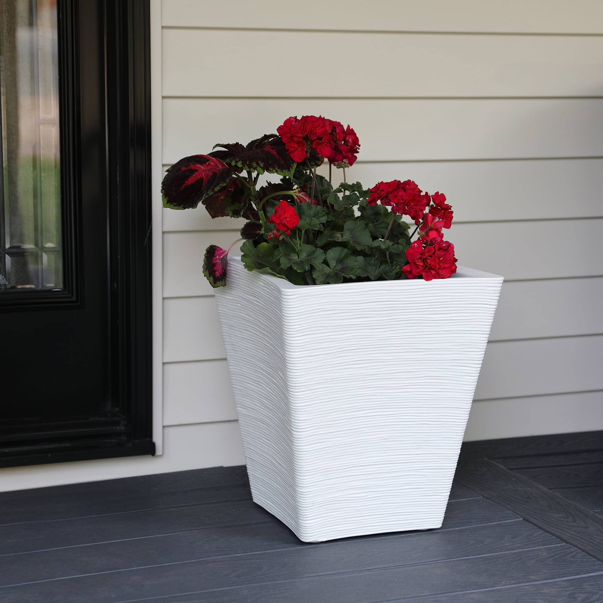 Bristol 18in Tall Planter - White