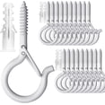thumbnail image 1 of 20 Pack Screw in Hooks for Hanging Lights Plants, 2.2 Inch White Q-Hanger Cup Hooks Screw Ceiling Hooks Eye Hook, Wall Ceiling Mount,White,20, 1 of 7
