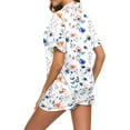 thumbnail image 5 of Teissuly Women Home Fashion Casual Spring And Summer Retro Print Tops And Pants Short-sleeved Shorts Pajama Set With Pockets, 5 of 7
