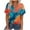 Orange-03, variant on perfectbot Short Sleeve Tops for Womens Breathable Dressy Blouses Summer Print V-Neck Shirts 2025 Fashion ,S-3XL