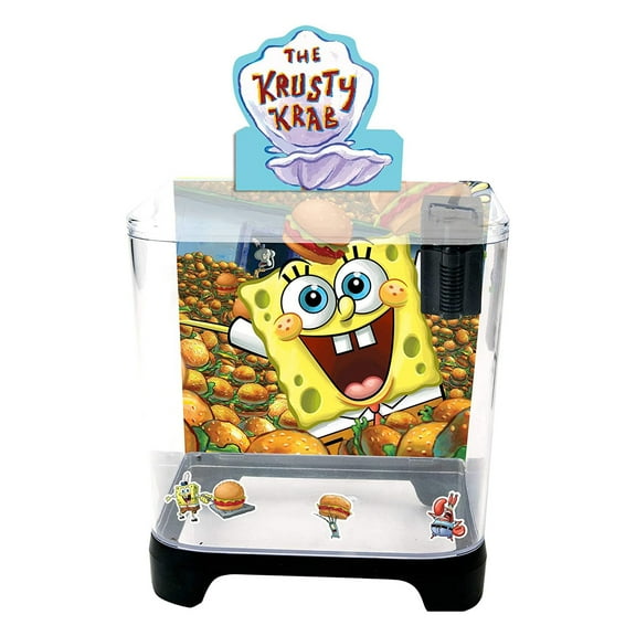 Penn-Plax SpongeBob SquarePants Plastic Starter Kit with 1.5 Gallon Aquarium Tank