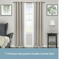 thumbnail image 2 of Kenney Hamlin Premium Steel Decorative Window Double Curtain Rod, 36-66" Adjustable Length, 1" Dia., Weathered Brown, 2 of 5