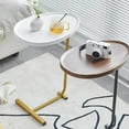 thumbnail image 6 of C-Shaped Side Table & End Table for Small Spaces and Living Room, Modern C Nightstand Suit for Sofa Couch and Bed, White top with Golden Metal Frame 17.72"x11.8"x23.62", 6 of 6