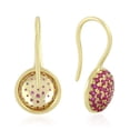 thumbnail image 3 of 14k Yellow Gold Natural Ruby Dangle Earrings Handmade Jewelry, 3 of 3