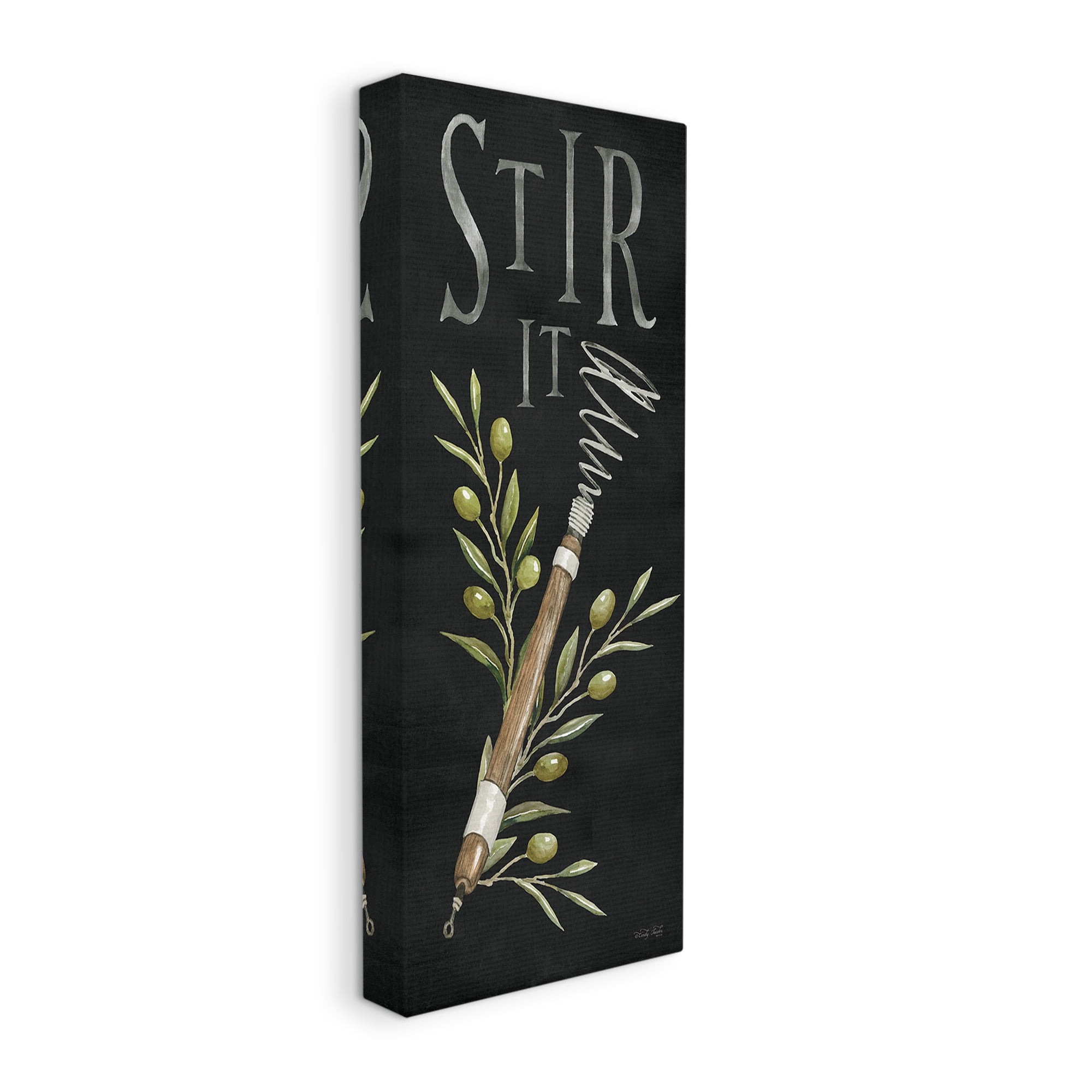 Stupell Industries Stir It Vintage Kitchen Food & Beverage Painting Gallery Wrapped Canvas Art Print Wall Art, 10 x 24