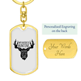 thumbnail image 3 of Dad Favorite Hunting Buddy Stainless Steel or 18k Gold Premium Swivel Dog Tag Keychain, 3 of 10