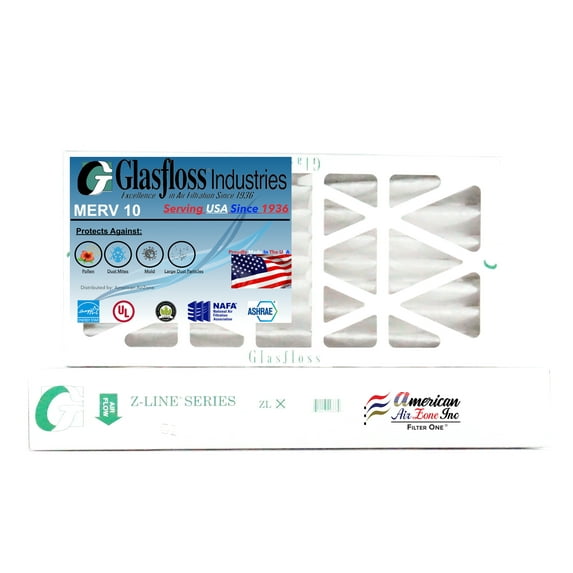 Glasfloss Air Filter 14x20x4 - 4" MERV 10 - (Pack of 2) - AC or HVAC Pleated Air Filter - Furnace Air Filter - for Home or Office - Made In The USA.