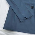 thumbnail image 4 of Women's Autumn/Winter Simple Long-Sleeved Collared Button-Down Slim Fit Wool Coat seblue XXXL, 4 of 4