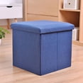 thumbnail image 4 of 12" Footstool Sofa Ottoman Bench Footrest Box Faux Seat Storage Ottoman Gray for Home Livingroom Bedroom, 4 of 5