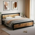 thumbnail image 1 of YUSAZENS King Bed Frame, Metal Platform Bed Frame with Wooden Headboard and Footboard, Non-Slip Heavy Duty Bed Frame with Large Under Bed Storage, Noise-free,No Box Spring Needed, 1 of 8