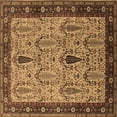 thumbnail image 1 of Ahgly Company Indoor Square Oriental Brown Industrial Area Rugs, 5' Square, 1 of 4