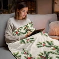 thumbnail image 5 of Flannel Throw Blanket for Couch Sofa Bed,Christmas Red Cardinal on Spruce Branch Leaves Soft Cozy Warm Fuzzy Blanket 60x80in, 5 of 9