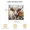 thumbnail image 2 of Acheng Bathroom Highland Cow Wall Art Rustic Farmhouse Picture Animal Canvas Print Painting, Nature Flower Bush Landscape Abstract Artwork Framed for Kitchen Bedroom Living Room Office Decor 12x12 in, 2 of 5