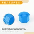 thumbnail image 5 of 20 Pcs Wheel Lug Nut Bolt with Clip Rims Tire Nut Screws Dust Cap Cover Nut Protection Plastic Blue 17mm, 5 of 7