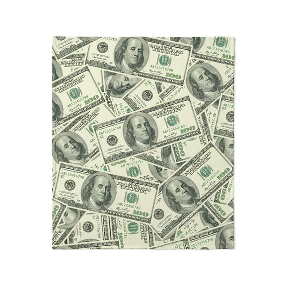 CafePress - 100 Dollar Bill Money Pattern Throw Blanket - Soft Fleece Throw Blanket, 50"x60" for All Ages