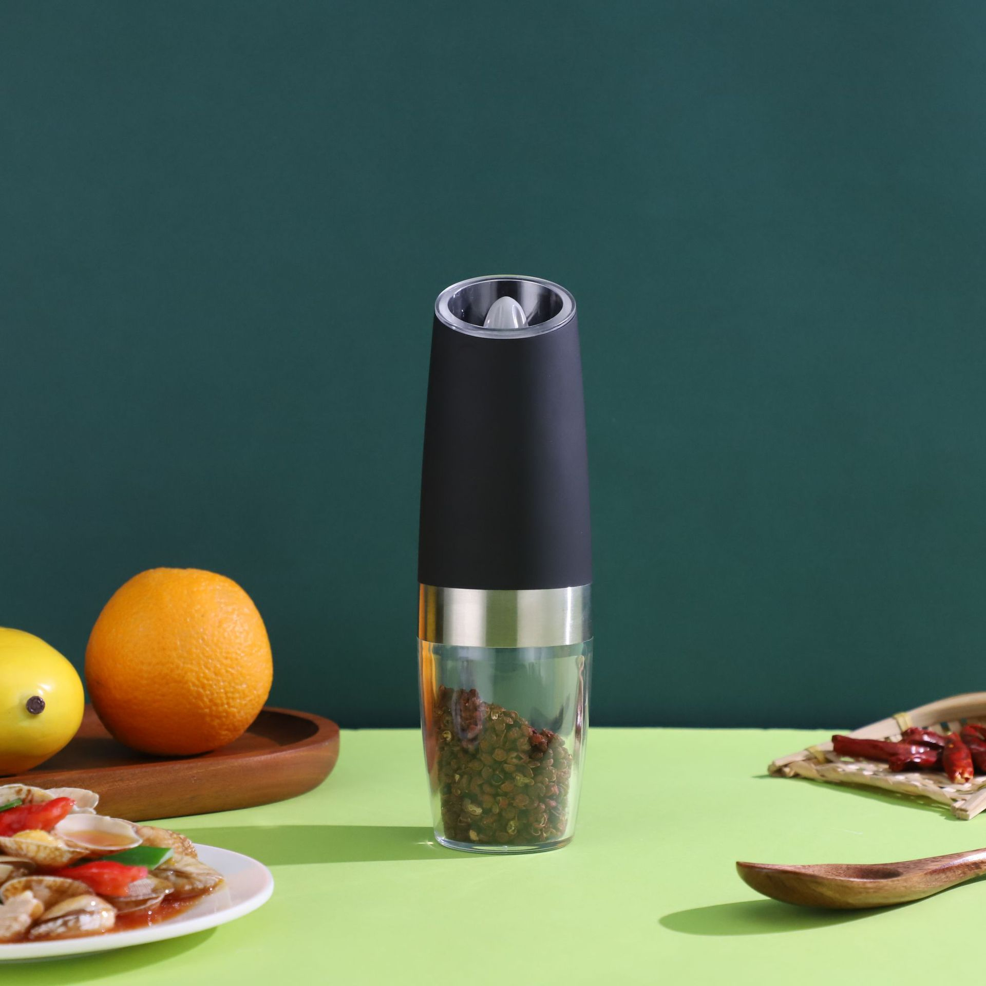 Gravity Electric Pepper and Salt Grinder Set, Adjustable Coarseness