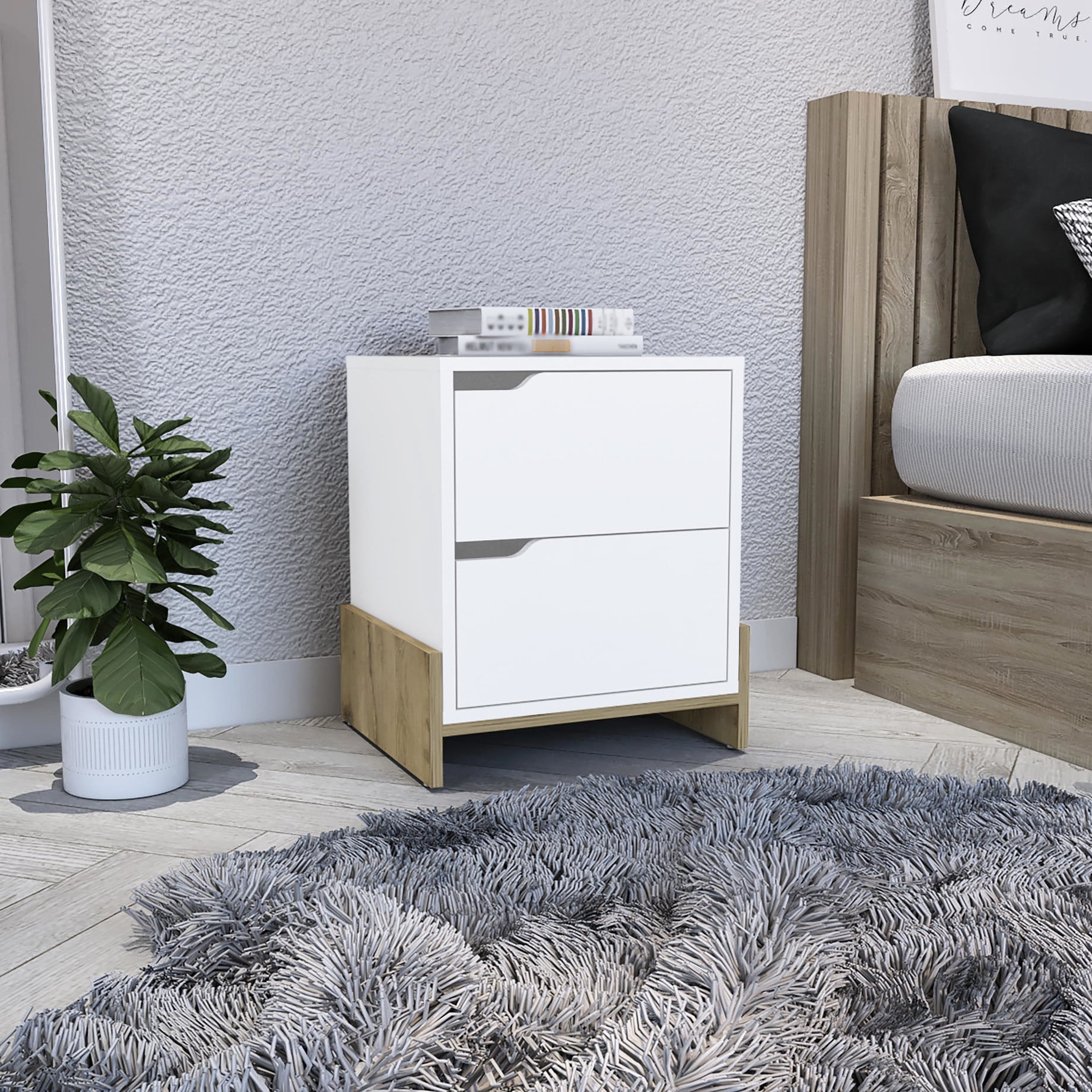 2 - Drawer Design - High - Quality and Well - made - Bedroom or Study - Versatile and Functional Nightstand