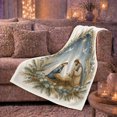thumbnail image 5 of Christmas decorative motif Starry Night Illustration Peaceful Holy Family, Warm Flannel Blanket for Living Room and Family Room, Festive decorative motif Scene, Art Lovers Christmas Gift, 5 of 7