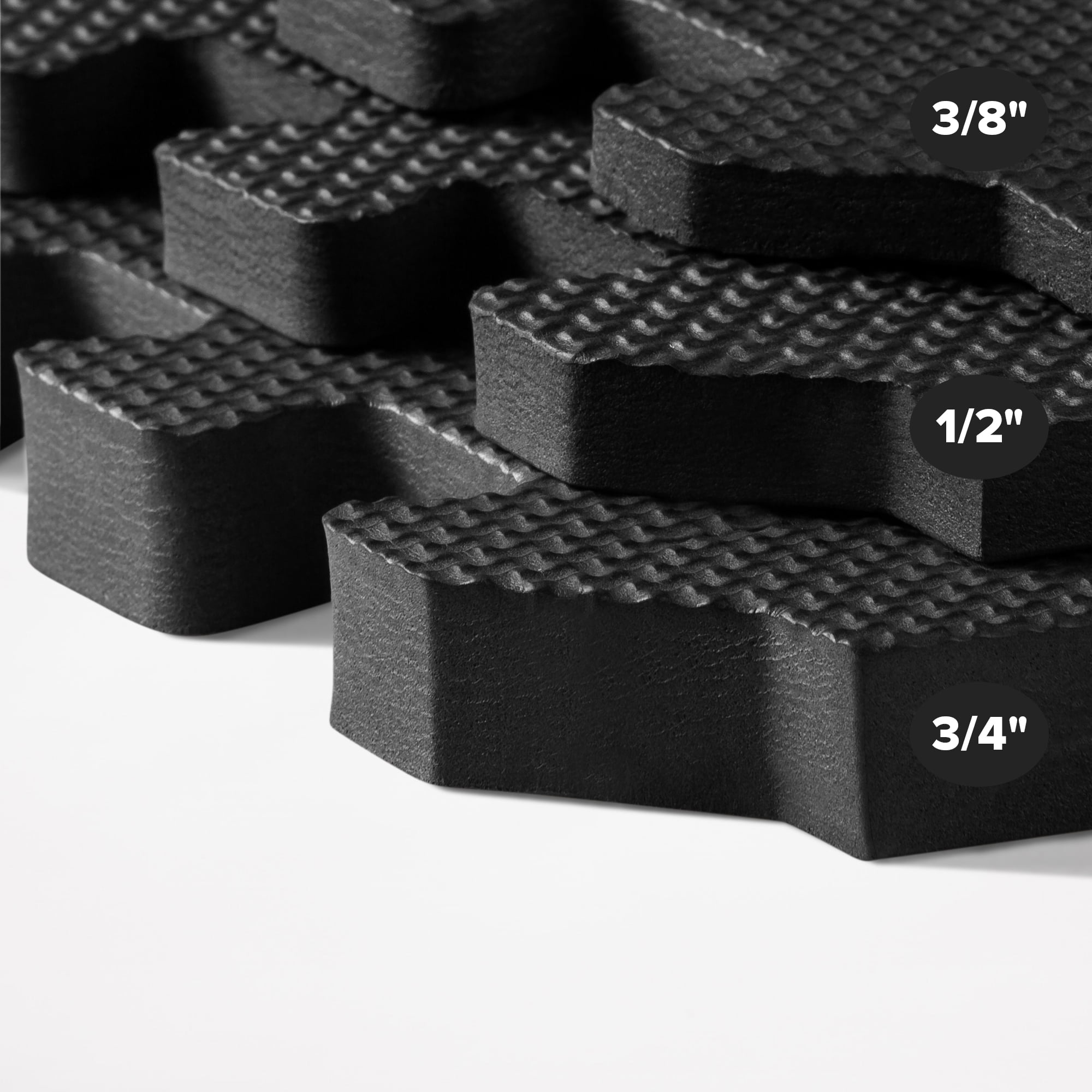 24 X TNP Accessories Interlocking Eva Foam Gym Floor Mats 2ft X 2ft Black  for sale online