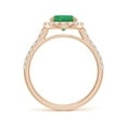 thumbnail image 2 of ANGARA Natural Prong-Set Oval 1.5 ct Emerald Halo Ring with Diamonds in 14K Rose Gold for Women (Size-9x7mm) | May Birthstone, Birthday, Anniversary, Jewelry Gift for Women | Natural Emerald Ring, 2 of 9