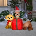 thumbnail image 2 of Gemmy Christmas Airblown Inflatable Present Puppies Scene, 4 ft Tall, Multicolored, 2 of 2