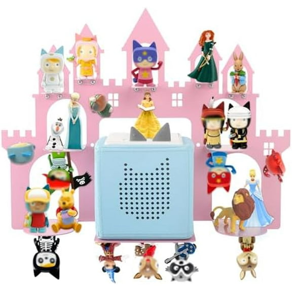 for Toniebox Starter Tonie Shelf Wall Mounted Set,Tonies Figures Tonies Storage,Magnetic Floating Shelves Compatible with Tonie Box Player Character for Kids Room Castle