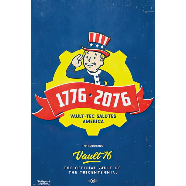 Fallout 76 Gaming Poster Print 300 Year Anniversary Tricentennial 1776 2076 Vault Boy Poster Poster Strip Set Walmart Com Walmart Com
