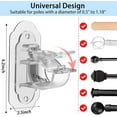 thumbnail image 2 of No Drill Curtain Rod Brackets， No Drill Needed Curtain Rod Holders, Adhesive Curtain Rod Holder，Multipurpose Nail Free Stick on Curtain Rod Hooks Self Adhesive Rod Holder Hooks（Clear 4Pcs）, 2 of 10
