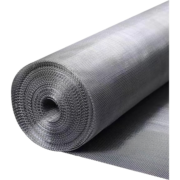 Stainless Steel Mesh Window Screen Roll with Stab Resistant Gloves, Pet Proof Window Screen Replacement, Durable Wire Mesh Screen for Home and Office