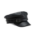 thumbnail image 1 of Qarigey Mujer Hombre Unisex Otoño Invierno Boinas Sombrero Portátil Ajustable Vintage Gorra de cuero Moda Headwear Accesorio Actividad Sombreros Negro Largo, 1 of 6