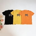 thumbnail image 4 of Quealent Girls T Shirts Double Layer Ruffle Short Sleeve Kids Summer Crewneck Tunic Tee Tops 5-14 Years (Yellow, 5-6 Years), 4 of 8