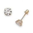 thumbnail image 2 of 14kt Solid Yellow Gold Superbright Clear Cz Basket Setting Round Screwback St..., 2 of 4