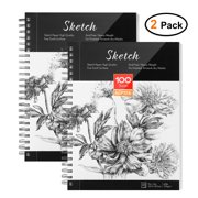 Agptek 2 Packs 9X12in Art Sketchbook 100 Sheets Drawing Paper for Artists Writers Illustrators
