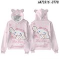 thumbnail image 1 of Sudadera con capucha y estampado digital con orejas de gato de Sanrio y perro canela en 3D para adultos y niños, 1 of 5