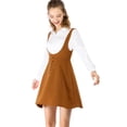 thumbnail image 1 of Vestido de tirantes Allegra K Decoración de botones Marrón XS, 1 of 6