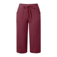 thumbnail image 7 of Capri Pants for Women Plus Size Casual Straight Leg High Waist Capris with Pockets Summer Lightweight Beach Cropped Pants,Sizes S-5XL, 7 of 7
