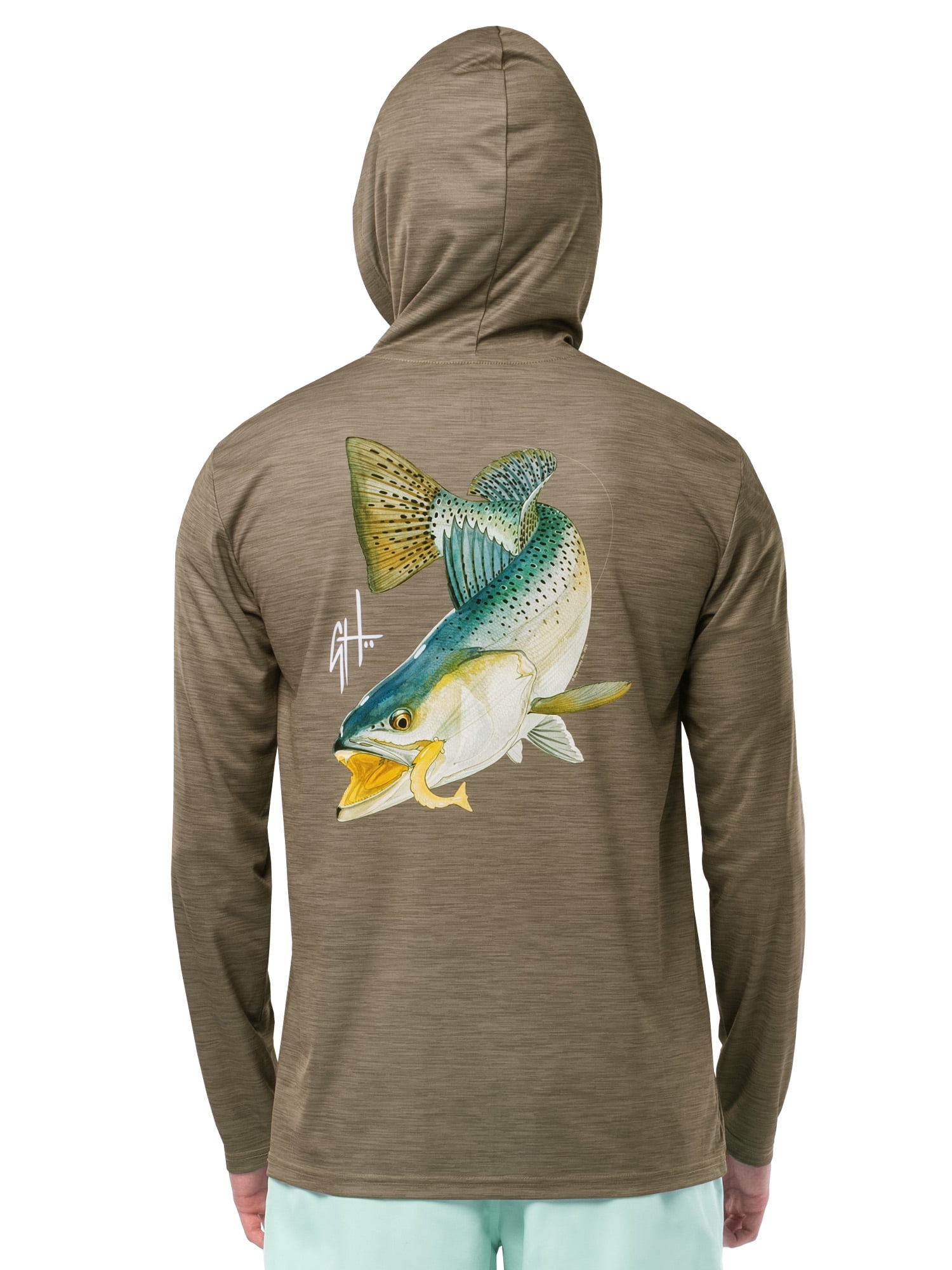 GH BY GUY HARVEY Men's Long Sleeve Sun Protection Speckled Trout Hoodie