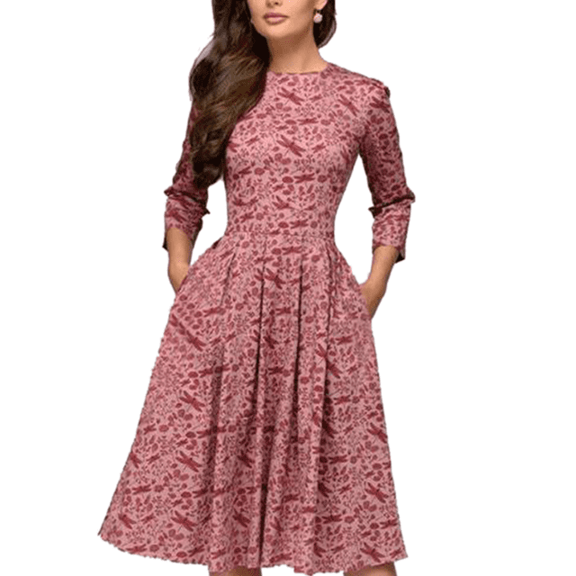 MesaSe Robe Midi Évasée en Tunique Imprimée Florale pour Femme