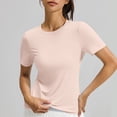 thumbnail image 6 of hotojiny Workout Shirts Women Stretchy Crew Neck Back Cut out T Shirts Athletic Short Sleeve Sun Protection Gym Running Yoga Tops, 6 of 7