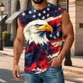 thumbnail image 6 of adaychics American Flag Mens Tank Top American Flag Eagle Gym Sleeveless Shirts Crew Neck Workout Vests for Gym, 6 of 7