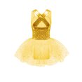 thumbnail image 3 of iiniim Girls Kids Sequined Hollow Back Strap Ballet Leotards Tulle Tutu Dress 6-16 Gold 6, 3 of 7