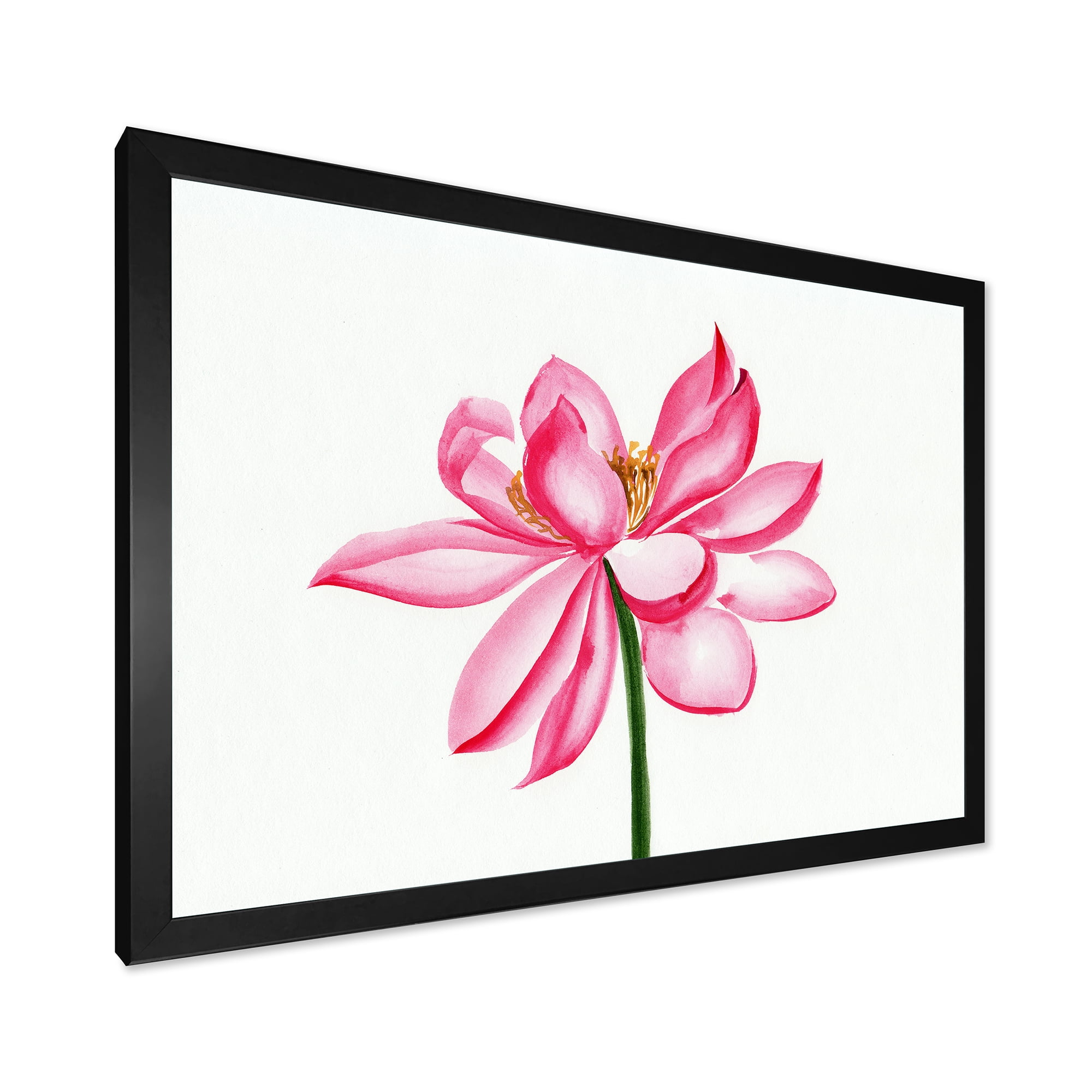 Designart 'Ancient Detail of A Pink Lotus' Traditional Framed Art Print
