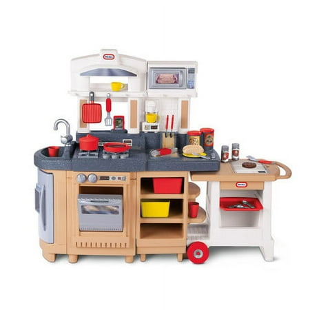 Little Tikes Cook Around Kitchen & Cart with 33-piece Accessory Set