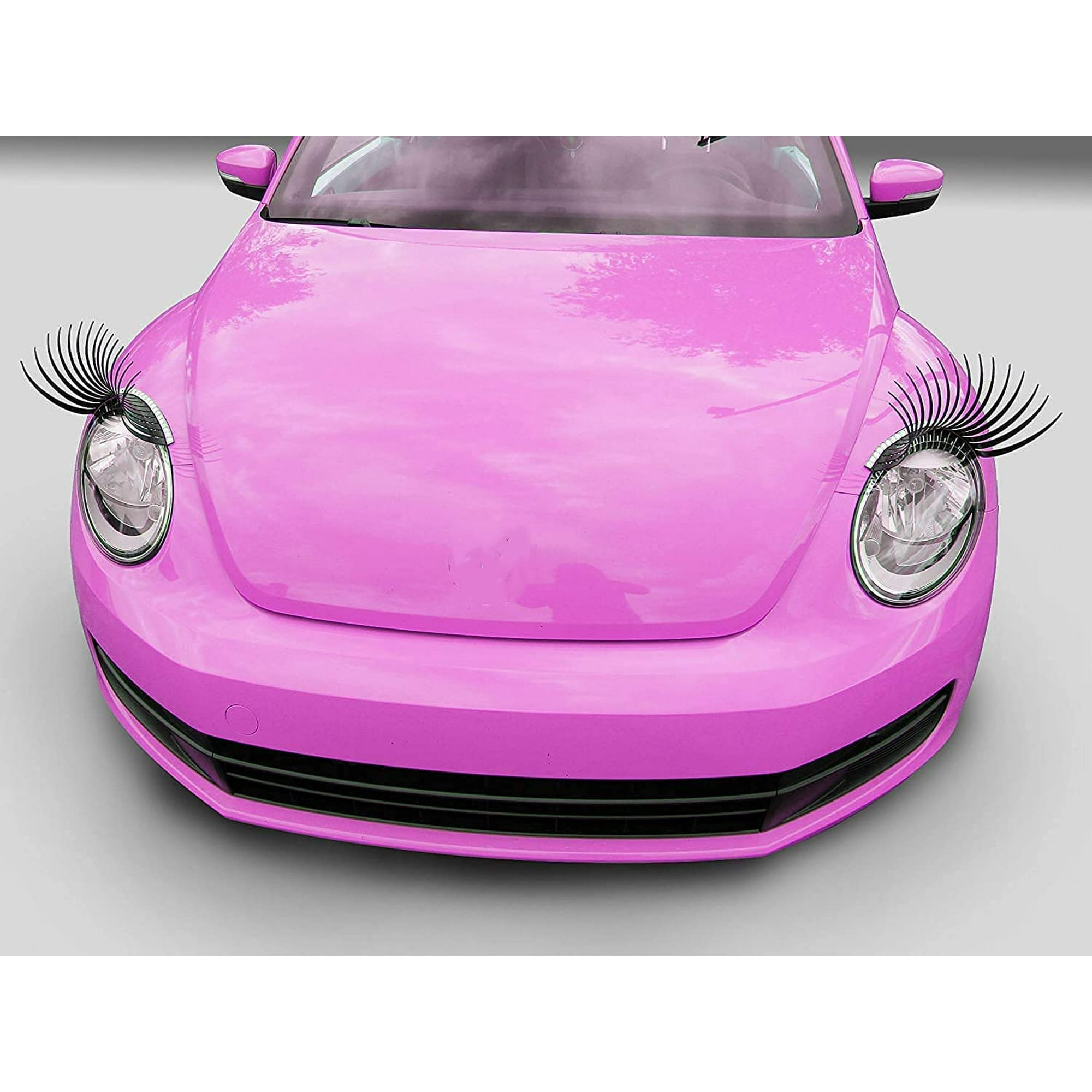 Car Headlight Sticker False Eye Lash Sticker Cute Car Eyelashes Funny Eyelashes Auto Head Lamp Decoration Decals 2PCS for VW Volkswagen Beetle BMW