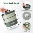 thumbnail image 4 of 3-Tier Stackable Bento Case Lunch Box 2000ML Sealed Leak-proof Meal Box Microwave Safe Portable Students Workers Food Container for Home Office School Camping，blue, 4 of 11
