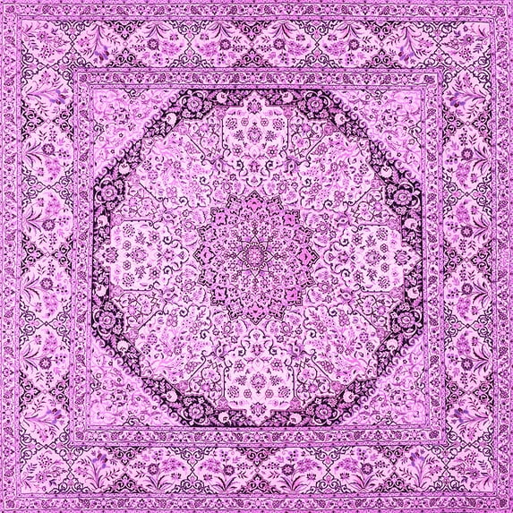 Ahgly Company Indoor Square Medallion Pink Traditional Area Rugs, 3' Square