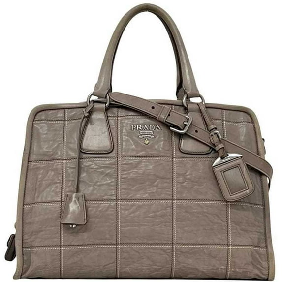 Pre-Owned Prada 2-way bag f-24448 Gray BN2217 Nappa leather 180 PRADA tote bag,... (Good)