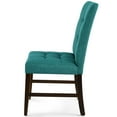 thumbnail image 4 of Tufted Side Dining Chair, Set of 2, Fabric, Wood, Teal Blue, Modern Contemporary Urban Design, Kitchen Room Cafe Bistro Restaurant Hospitality, 4 of 7