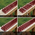 thumbnail image 3 of Bird Spikes, 12 Pack Pigeon Squirrel Raccoon Cat Deterrent Spikes, Outdoor Anti Bird Defender to Keep Robins Away for Roof Fence Window（ 5.7 FT/1.7m), Brown, 3 of 6