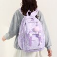thumbnail image 6 of Aesthetic Backpack with Pendant, Star Print Laptop Backpack, Multi-layer Bookbag for Shopping Work (Purple), 6 of 8